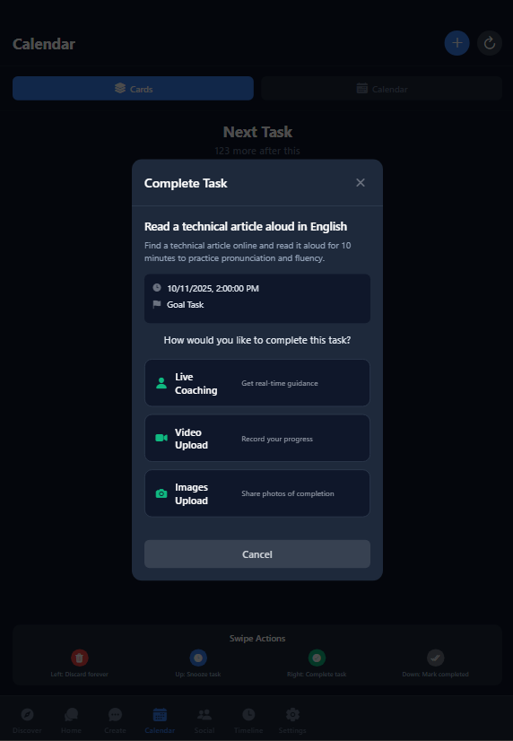 Task Completion Options